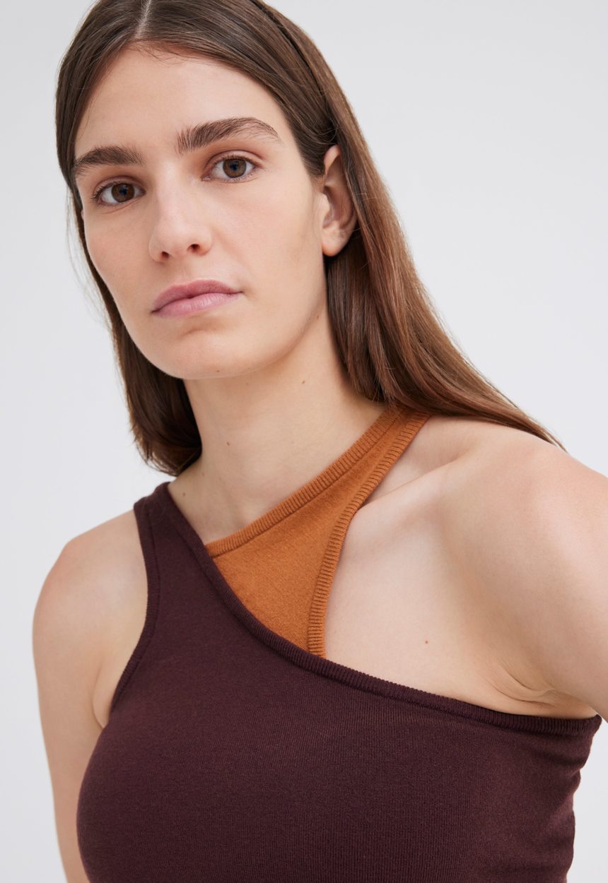 Jac + Jack NAGNATA Retro Tank - Bronze/ Merlot